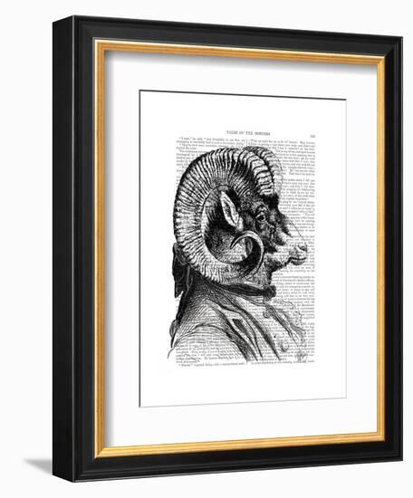 Bighorn Sheep in Suit-Fab Funky-Framed Art Print