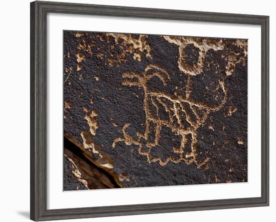 Bighorn Sheep Petroglyph, Petrified Forest National Park, Arizona, USA-James Hager-Framed Photographic Print