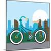 Bike City and Healthy Lifestyle Design-Jemastock-Mounted Art Print