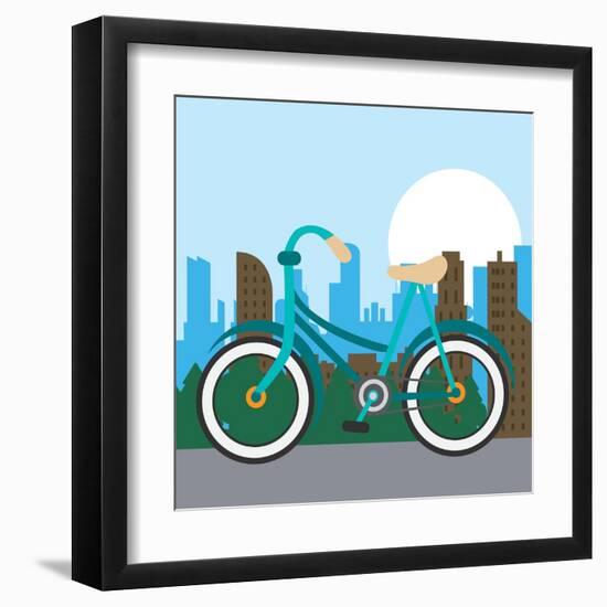 Bike City and Healthy Lifestyle Design-Jemastock-Framed Art Print