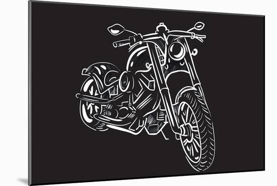 Bike Harley-Trankvilizator-Mounted Art Print