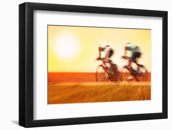 Bike Race, Motion Blur-soupstock-Framed Photographic Print