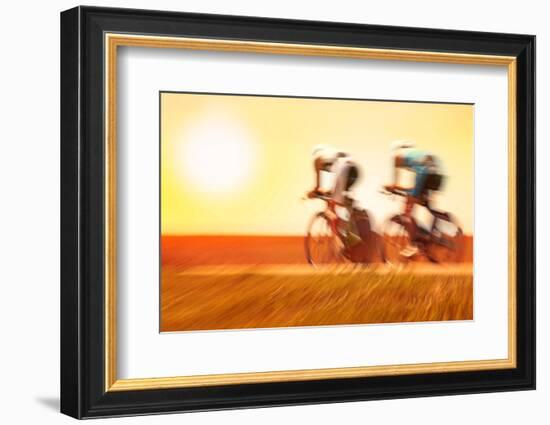 Bike Race, Motion Blur-soupstock-Framed Photographic Print