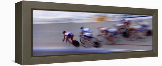 Bike Racers at Velodrome-Nancy & Steve Ross-Framed Premier Image Canvas