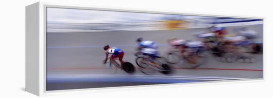 Bike Racers at Velodrome-Nancy & Steve Ross-Framed Premier Image Canvas