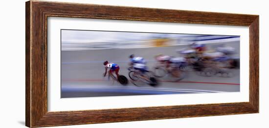 Bike Racers at Velodrome-Nancy & Steve Ross-Framed Photographic Print
