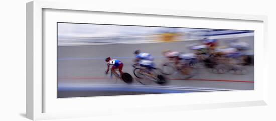 Bike Racers at Velodrome-Nancy & Steve Ross-Framed Photographic Print