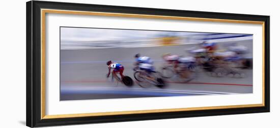 Bike Racers at Velodrome-Nancy & Steve Ross-Framed Photographic Print