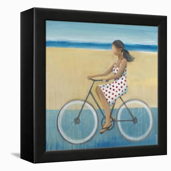 Bike Ride on the Boardwalk (Female)-Terri Burris-Framed Stretched Canvas