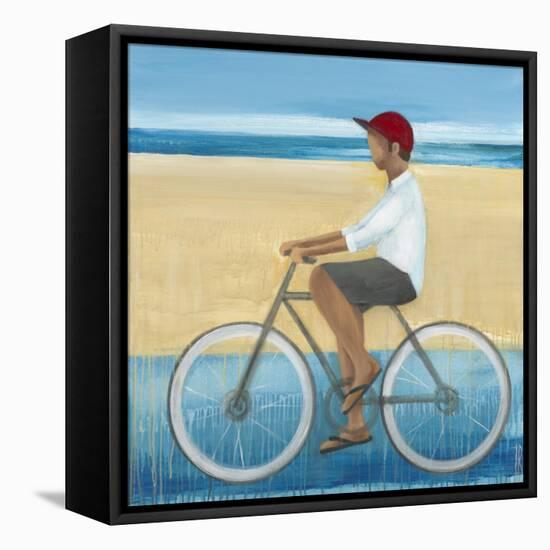 Bike Ride on the Boardwalk (Male)-Terri Burris-Framed Stretched Canvas