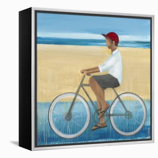 Bike Ride on the Boardwalk (Male)-Terri Burris-Framed Stretched Canvas