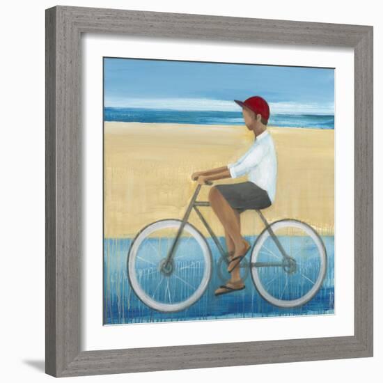 Bike Ride on the Boardwalk (Male)-Terri Burris-Framed Art Print