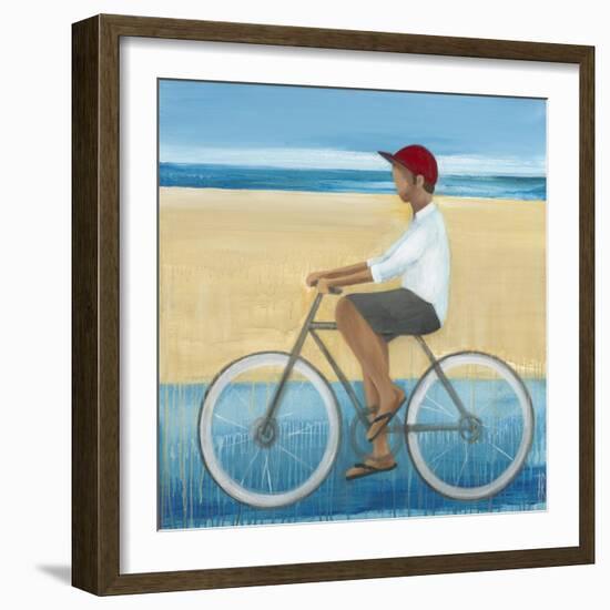 Bike Ride on the Boardwalk (Male)-Terri Burris-Framed Art Print