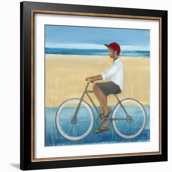 Bike Ride on the Boardwalk (Male)-Terri Burris-Framed Art Print