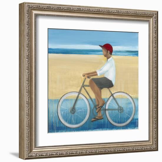 Bike Ride on the Boardwalk (Male)-Terri Burris-Framed Art Print