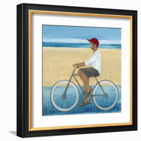 Bike Ride on the Boardwalk (Male)-Terri Burris-Framed Art Print