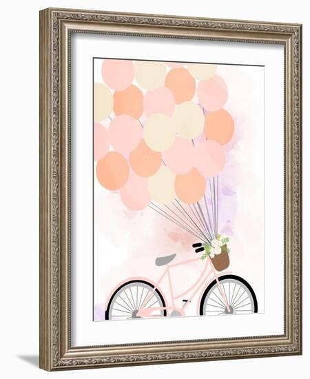 Bike Ride with Balloons-Anna Quach-Framed Art Print