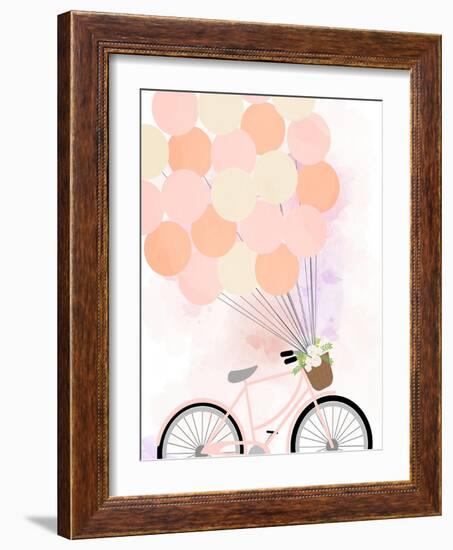 Bike Ride with Balloons-Anna Quach-Framed Art Print