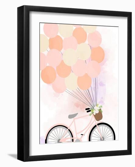 Bike Ride with Balloons-Anna Quach-Framed Art Print