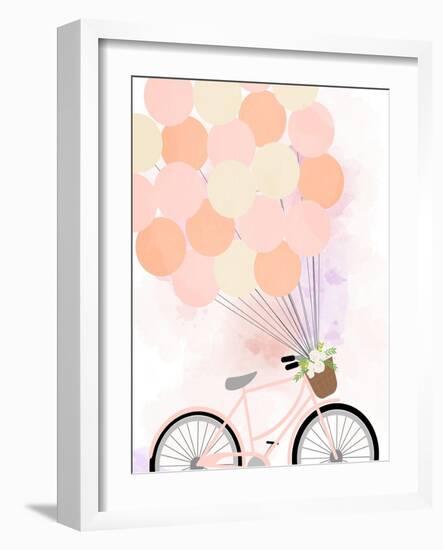 Bike Ride with Balloons-Anna Quach-Framed Art Print