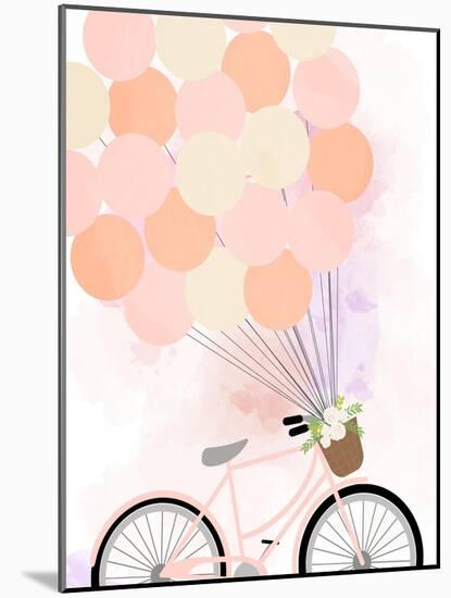 Bike Ride with Balloons-Anna Quach-Mounted Art Print