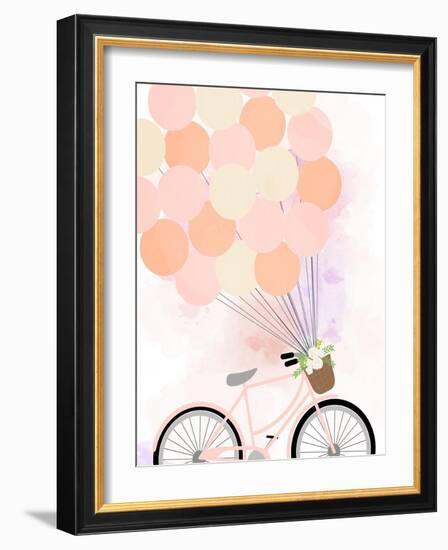 Bike Ride with Balloons-Anna Quach-Framed Art Print