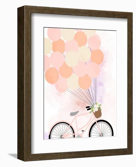 Bike Ride with Balloons-Anna Quach-Framed Art Print