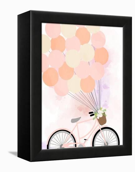 Bike Ride with Balloons-Anna Quach-Framed Stretched Canvas