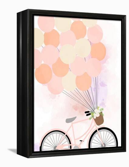 Bike Ride with Balloons-Anna Quach-Framed Stretched Canvas