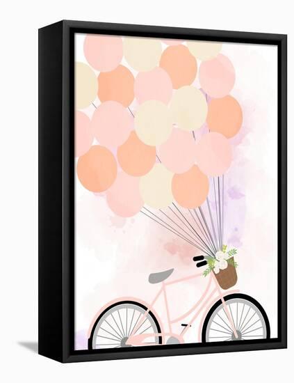 Bike Ride with Balloons-Anna Quach-Framed Stretched Canvas