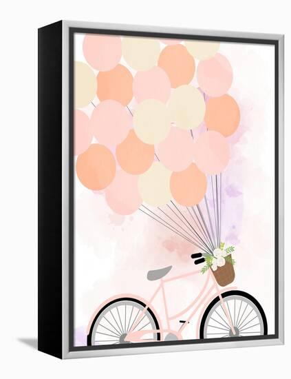 Bike Ride with Balloons-Anna Quach-Framed Stretched Canvas