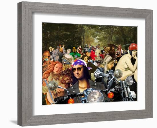 Bikers sur l’herbe-Barry Kite-Framed Art Print