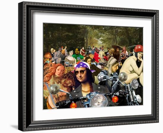 Bikers sur l’herbe-Barry Kite-Framed Art Print