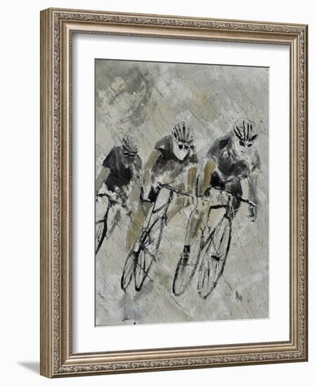 Bikes In The Rain-Pol Ledent-Framed Art Print