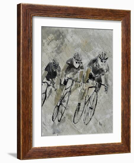 Bikes In The Rain-Pol Ledent-Framed Art Print