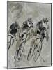 Bikes In The Rain-Pol Ledent-Mounted Art Print