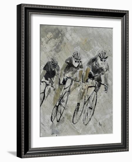 Bikes In The Rain-Pol Ledent-Framed Art Print