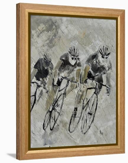 Bikes In The Rain-Pol Ledent-Framed Stretched Canvas