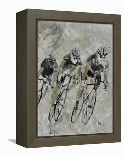Bikes In The Rain-Pol Ledent-Framed Stretched Canvas