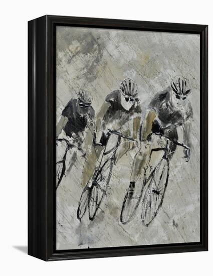 Bikes In The Rain-Pol Ledent-Framed Stretched Canvas