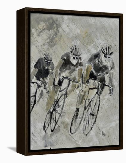 Bikes In The Rain-Pol Ledent-Framed Stretched Canvas