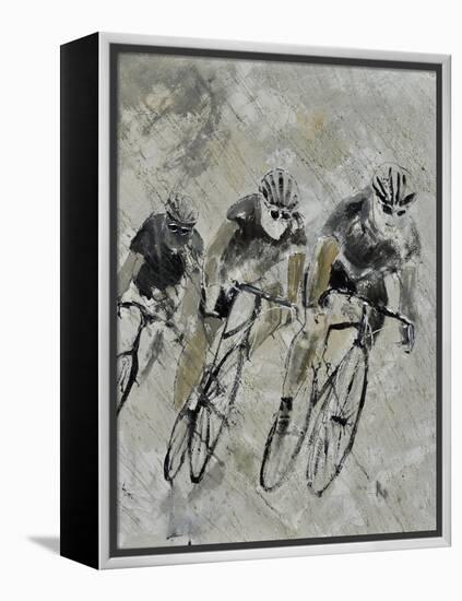 Bikes In The Rain-Pol Ledent-Framed Stretched Canvas