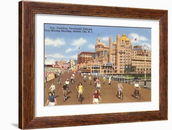 Bikes on Boardwalk, Atlantic City, New Jersey-null-Framed Art Print