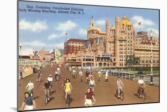 Bikes on Boardwalk, Atlantic City, New Jersey-null-Mounted Art Print