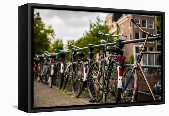 Bikes on Bridge II-Erin Berzel-Framed Premier Image Canvas