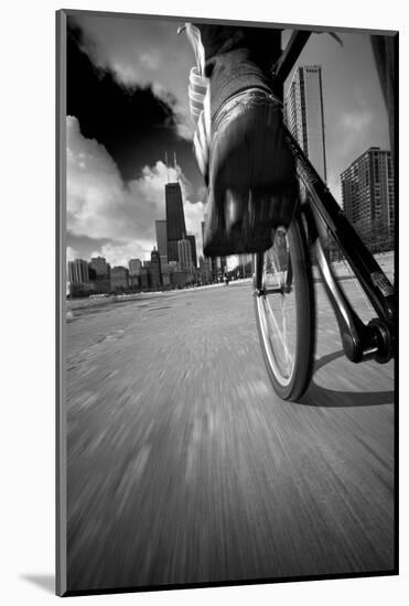 Biking Chicagos Lakefront BW-Steve Gadomski-Mounted Photographic Print