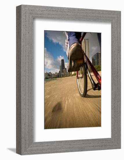 Biking Chicagos Lakefront-Steve Gadomski-Framed Photographic Print