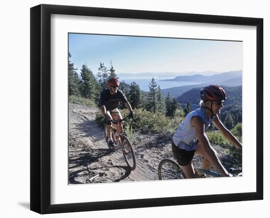 Biking Through Spectacular Scenery-null-Framed Photographic Print