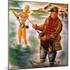 "Bikini Surf Fisher," July 26, 1947-Constantin Alajalov-Mounted Giclee Print