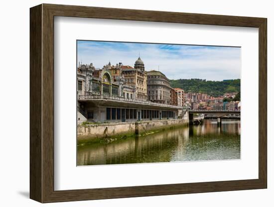 Bilbao-Abando Railway Station and the River Nervion, Bilbao, Biscay (Vizcaya)-Martin Child-Framed Photographic Print